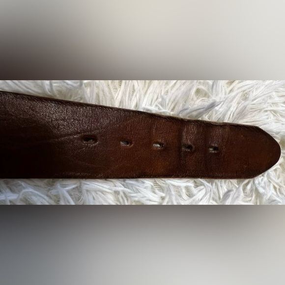 Vintage Latigo Cowhide Handtooled Painted Mushroom Belt, Size 34, Preowned - Picture 13 of 14